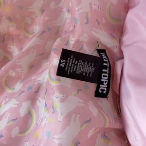 Pink hottopic jacket with unicorn print inside!